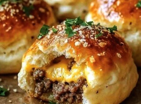 Garlic Parmesan Cheeseburger Bombs Recipe - FULL RECIPE