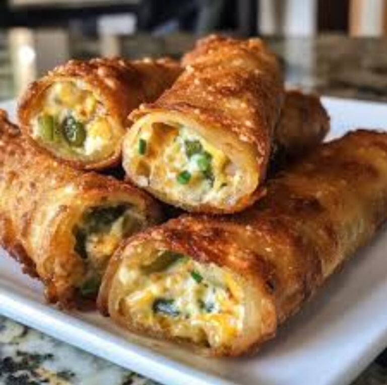 Cheesy Jalapeño Popper Egg Rolls – A Spicy, Crunchy Delight!