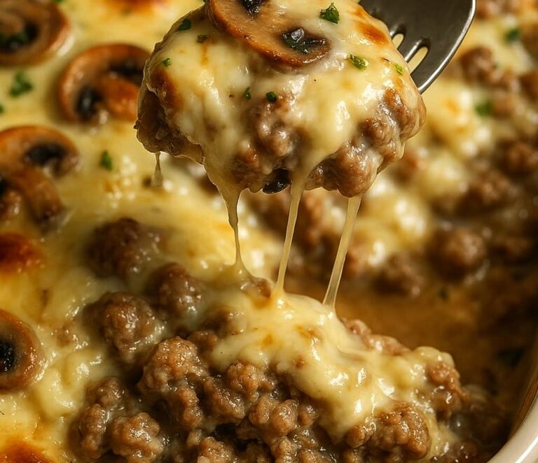 creamy-mushroom-ground-beef-casserole-bake-full-recipe