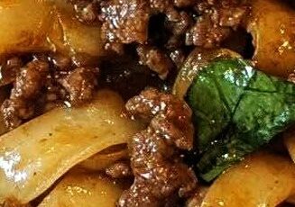 Mongolian Noodles with Ground Beef