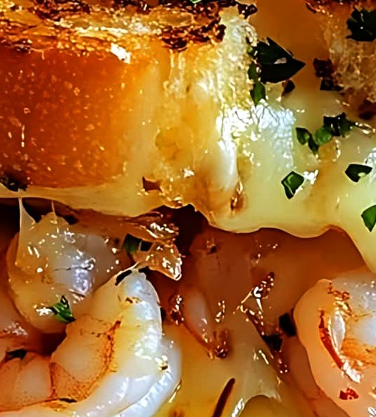 Ultimate Shrimp Grilled Cheese with Garlic Butter Bread