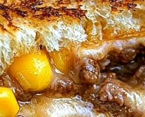 Cheesy Beef and Corn Grilled Sandwich Recipe
