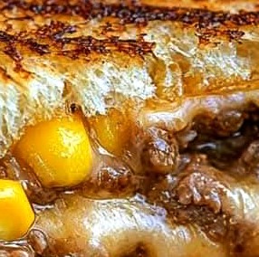 Cheesy Beef and Corn Grilled Sandwich Recipe