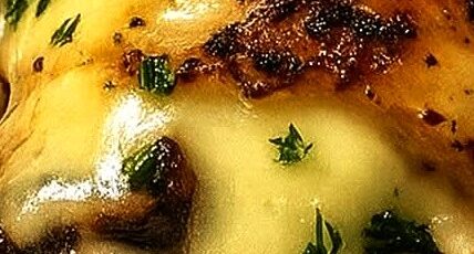 Cheesy Garlic Butter Mushroom Stuffed Chicken Breast