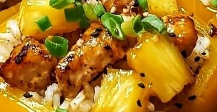 Teriyaki Pineapple Chicken & Rice Stuffed Peppers