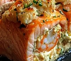 Crab and Shrimp Stuffed Salmon