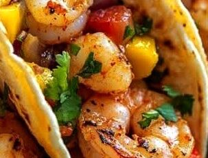 Spicy Shrimp Tacos with Fresh Mango Salsa