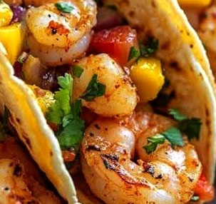 Spicy Shrimp Tacos with Fresh Mango Salsa