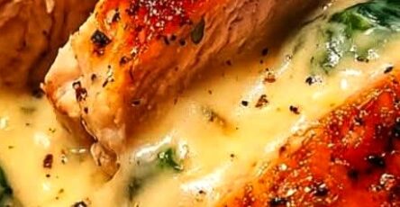 Garlic Butter Chicken with Spinach Alfredo