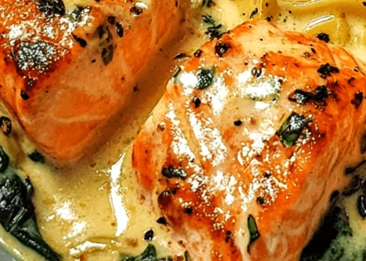 Easy Creamy Salmon Florentine Recipe
