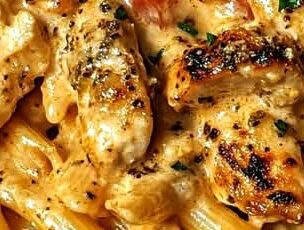 Southern Garlic Parmesan Chicken Penne Pasta