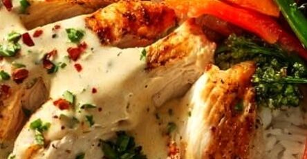Creamy Coconut Chicken Rice Bowl with Stir-Fried Vegetables