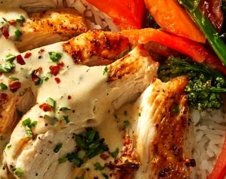 Creamy Coconut Chicken Rice Bowl with Stir-Fried Vegetables