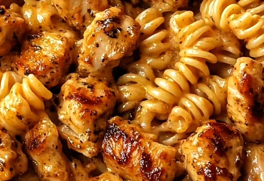 Cheesy Cajun Garlic Chicken Rotini Skillet