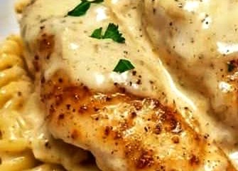 Creamy Garlic Butter Chicken Rotini with Parmesan Cheese