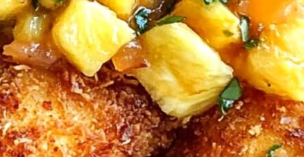 Crispy Coconut Chicken with Fresh Pineapple Salsa