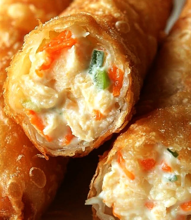 Crispy Crab Rangoon Egg Rolls with Cream Cheese Filling