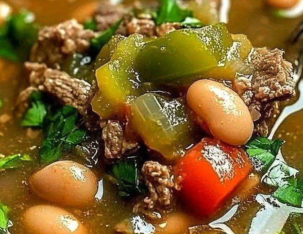 Hearty Pinto Bean and Green Chile and Beef Soup Recipe