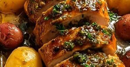 Easy Garlic Herb Roasted Chicken with Baby Potatoes