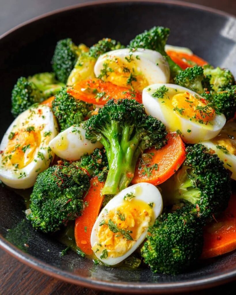Healthy Broccoli Carrot Egg Bowl