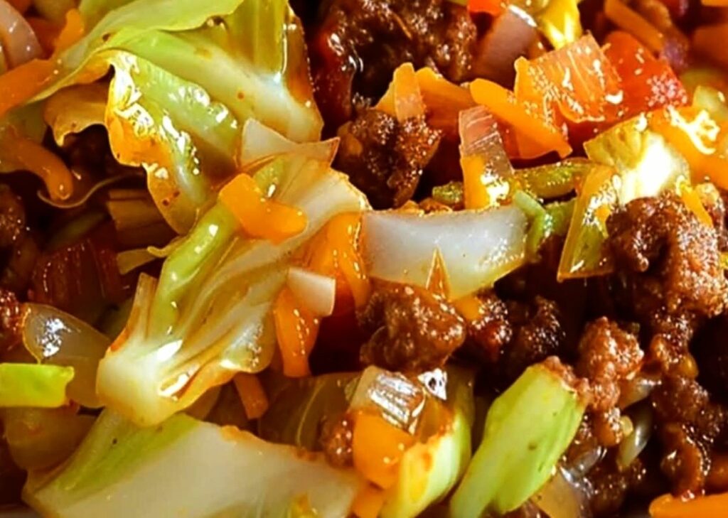 Easy Ground Beef Taco Cabbage Skillet