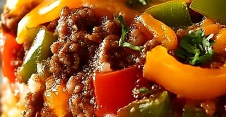 Cheesy Stuffed Pepper Beef Casserole