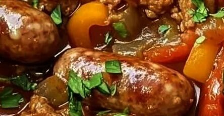 Slow Cooker Italian Sausages with Peppers and Onions