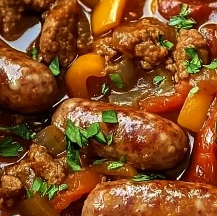 Slow Cooker Italian Sausages with Peppers and Onions