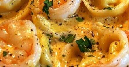 Creamy Lemon Garlic Shrimp Tortellini