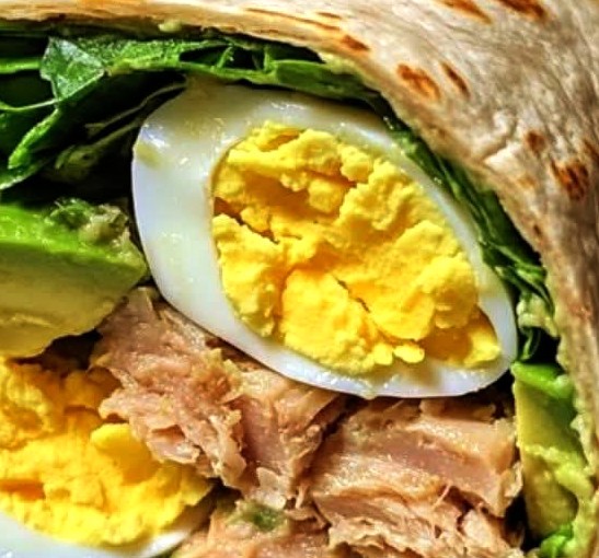 High-Protein Tuna Avocado Egg Wrap