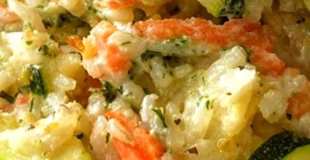 Cheesy Zucchini Rice Casserole with Stuffing Mix