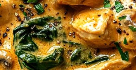 Creamy Instant Pot Chicken Stroganoff with Spinach