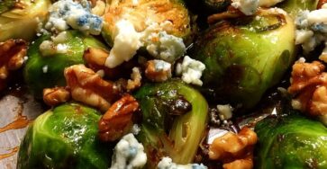 Balsamic Glazed Brussels Sprouts with Gorgonzola & Toasted Walnuts