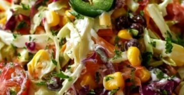 Layered Mexican Coleslaw Tomato Corn Salad
