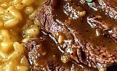 Italian Pot Roast with Creamy Parmesan Risotto