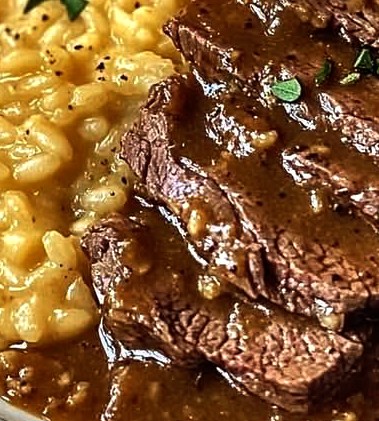 Italian Pot Roast with Creamy Parmesan Risotto