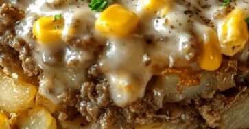 Slow Cooker Hamburger Hash Stack