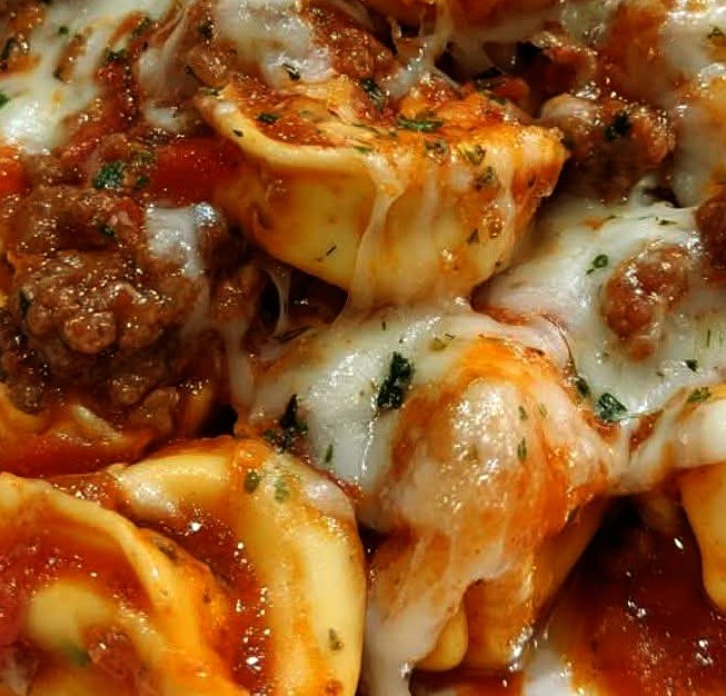 Cheesy Velveeta Tortellini Bake with Italian Beef Marinara