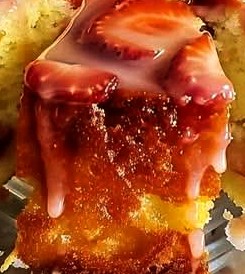 Moist Strawberry Pineapple Pound Cake with Tangy Lemon Glaze