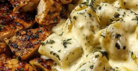 Creamy Cajun Chicken Alfredo Rigatoni with Mozzarella