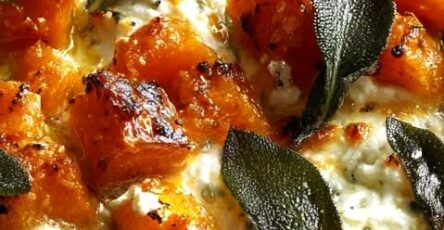 Baked Whipped Feta & Goat Cheese Dip with Roasted Sweet Potato and Crispy Sage