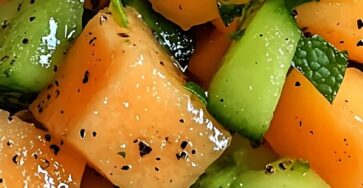 Spicy Honeydew Cucumber Salad with Mint and Lime