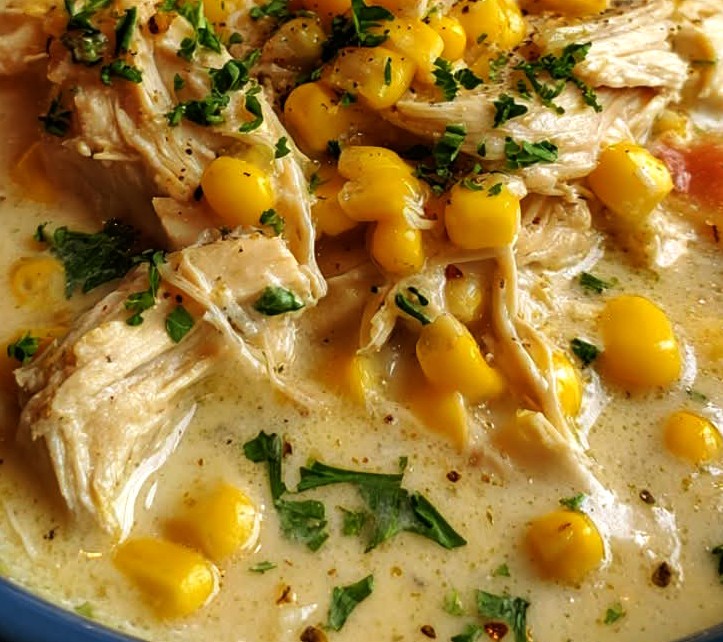Crockpot Creamy Chicken and Corn Chowder