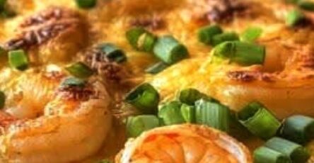 Creamy Shrimp and Grits Casserole with Cheddar Crust