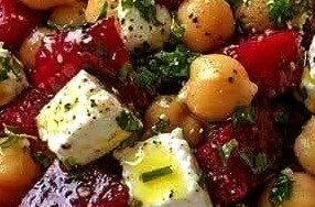 Chickpea, Beetroot & Feta Salad with Zesty Lemon-Garlic Vinaigrette