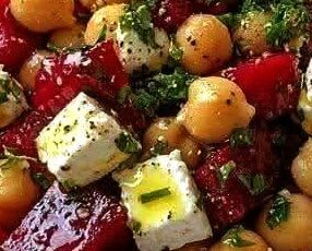 Chickpea, Beetroot & Feta Salad with Zesty Lemon-Garlic Vinaigrette