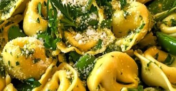 Fresh Lemon Herb Tortellini Salad with Snap Peas