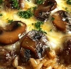 Creamy Beef & Mushroom Rice Casserole Bake