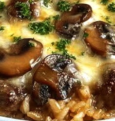 Creamy Beef & Mushroom Rice Casserole Bake