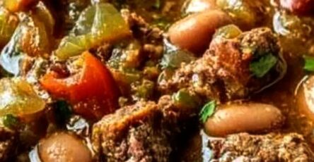 Easy Pinto Bean, Green Chile & Ground Beef Soup